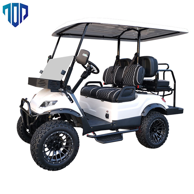Maximum Speed 25Km/h 48V / 5kw 4 Seater Lifted Golf Cart With Rear Seats