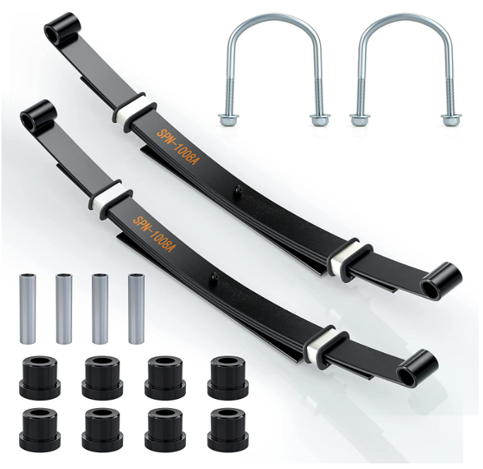 Heavy Duty Rear 4-Leaf Spring Kit with Bushings & Sleeves for Club Car DS Golf Cart 1014675