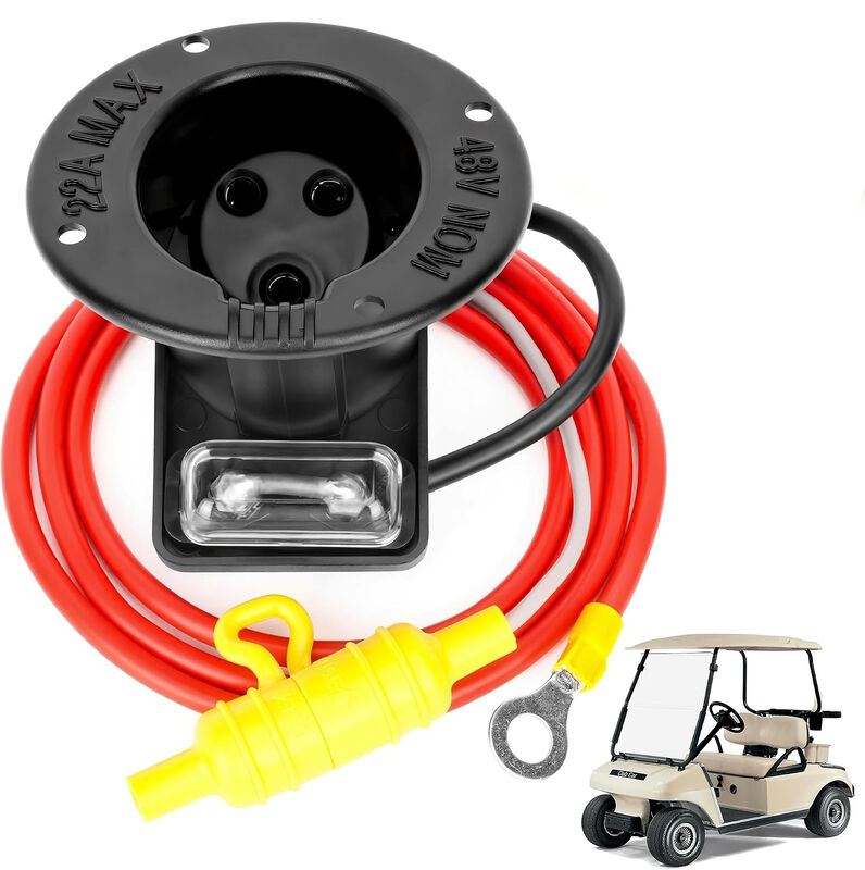 Gruppo fusibili per presa caricabatterie Club Car DS 101802101 Aggiornamento premium Fusibile integrato da 48 V Cablaggio completo