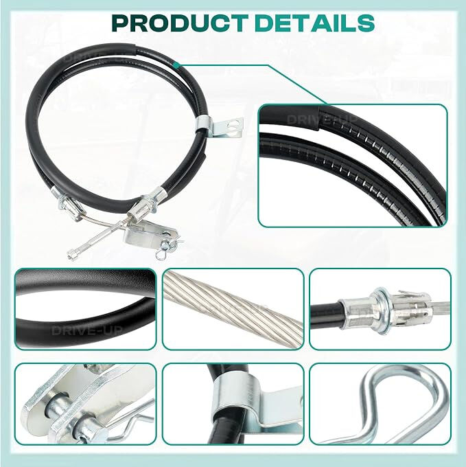 Club Car Precedent Brake Cable Stainless Steel Core Driver & Passenger Side 2004+ G&E Golf Cart